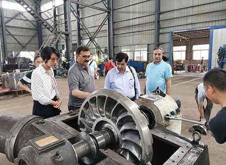 Client inspection of turbine runner at TC factory