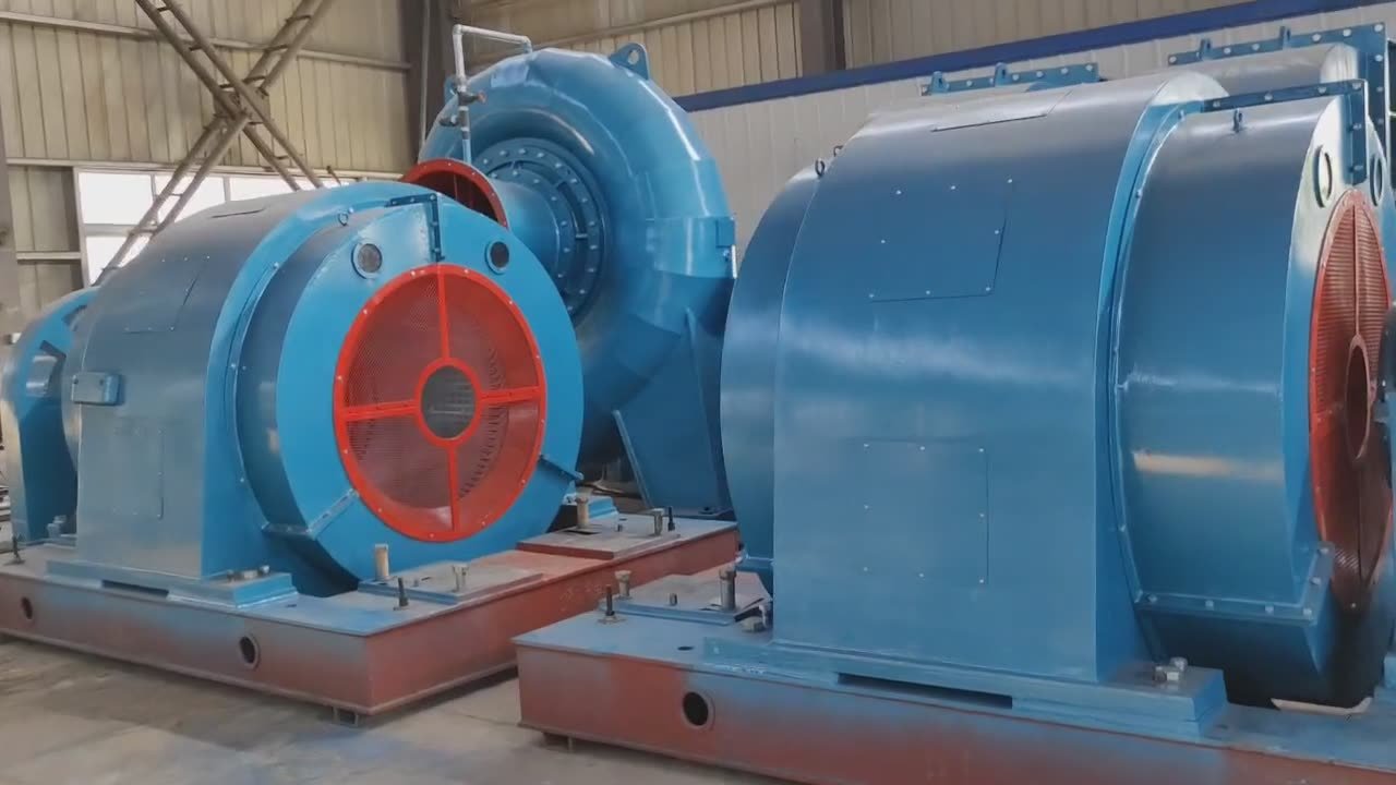 Turbine and generator units lined up in the TC assembly hall