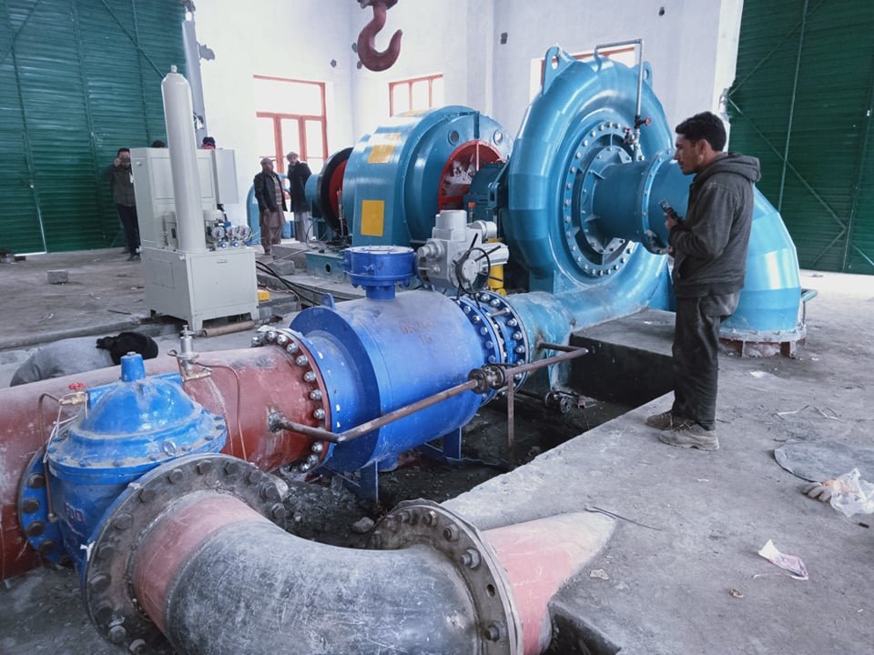 Horizontal Francis unit in final assembly at the TC works