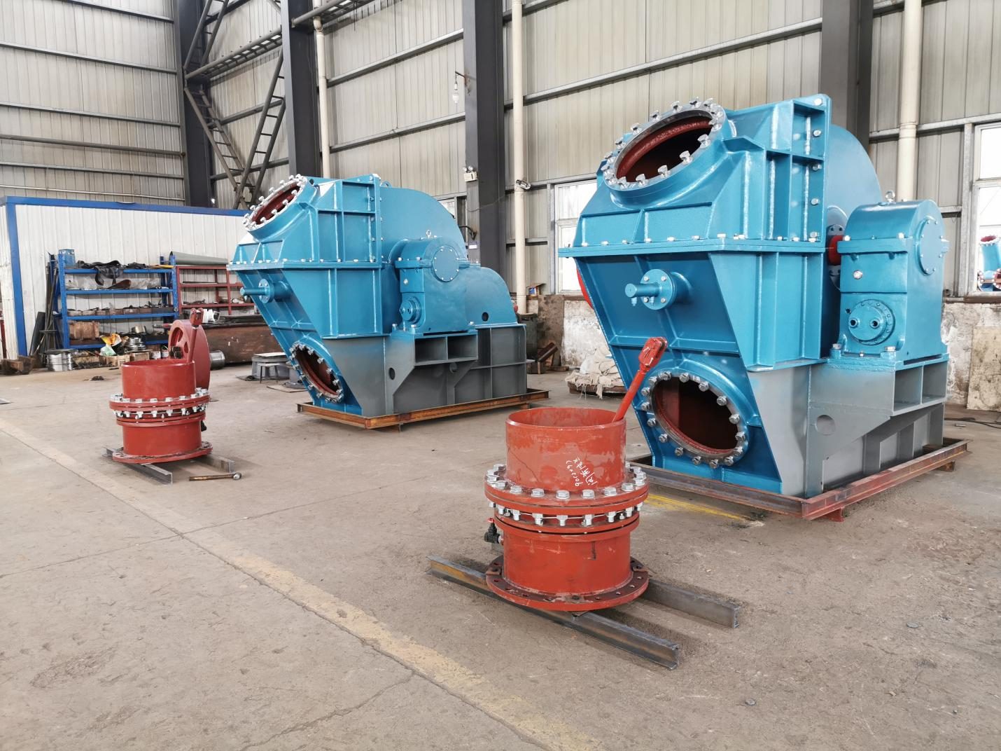 Two Turgo units with inlet valves in the TC works