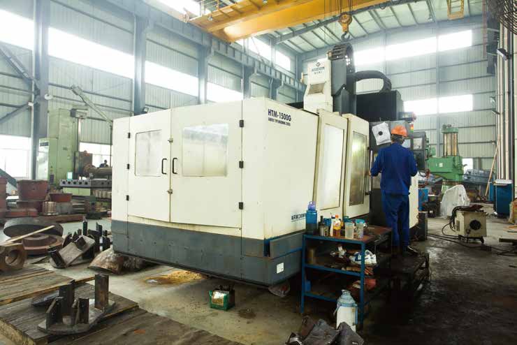 CNC machining center at work